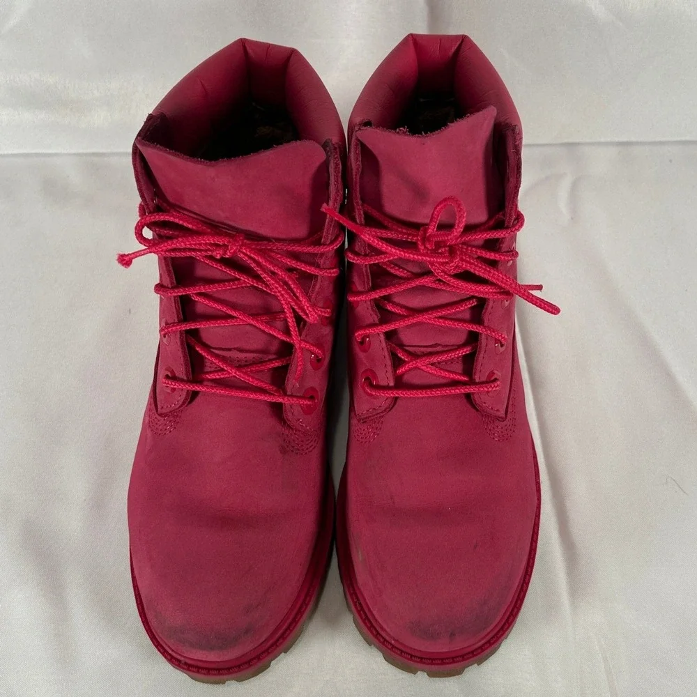 Timberland 6 Inch Premium Waterproof Boots Pink Nubuck Juniors 4.5 TB0A1ODE